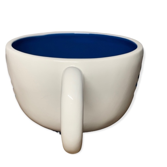 Starbucks Flower Mug 2007 White Blue Turquoise Hand Painted Design Daisy Yellow - Picture 2 of 6